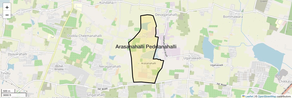 Location Map of Arasanahalli Peddanahalli, Bangalore