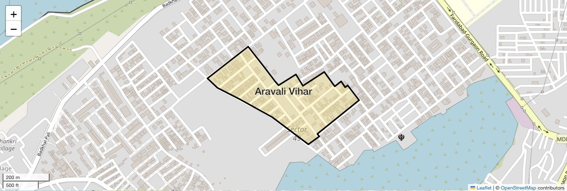 Location Map of Aravali Vihar, Faridabad