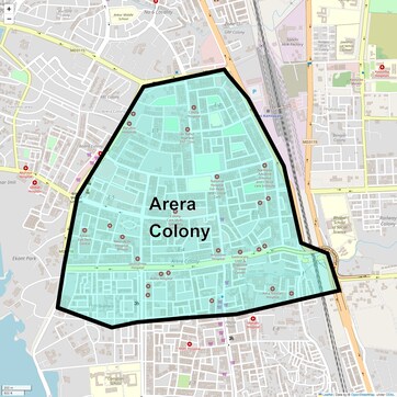 Location Map of Arera Colony, Bhopal