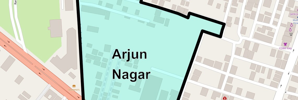 Location Map of Arjun Nagar, Ghaziabad