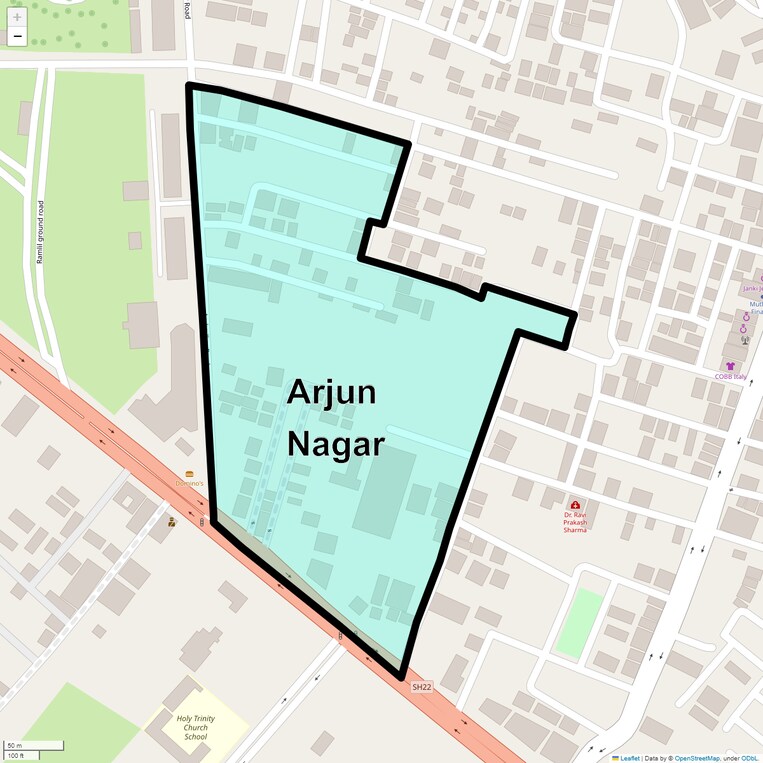 Location Map of Arjun Nagar