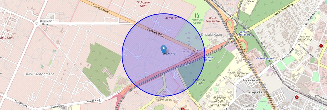 Location Map of Arjun Vihar, Delhi