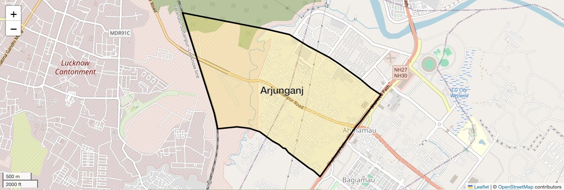 Location Map of Arjunganj, Lucknow