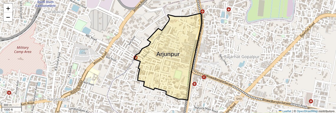 Location Map of Arjunpur, Kolkata
