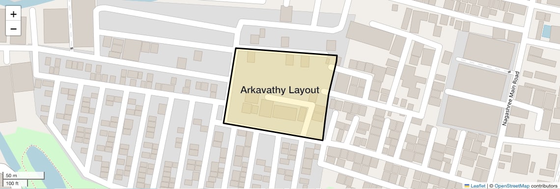 Location Map of Arkavathy Layout, Bangalore