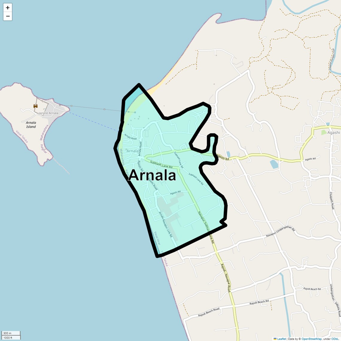 Location Map of Arnala, Mumbai