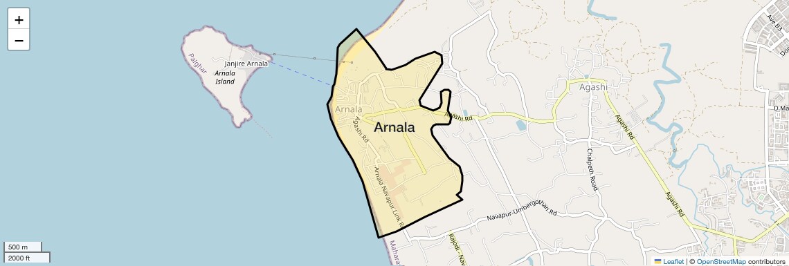 Location Map of Arnala, Palghar