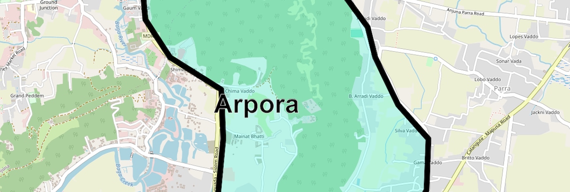 Location Map of Arpora, Goa