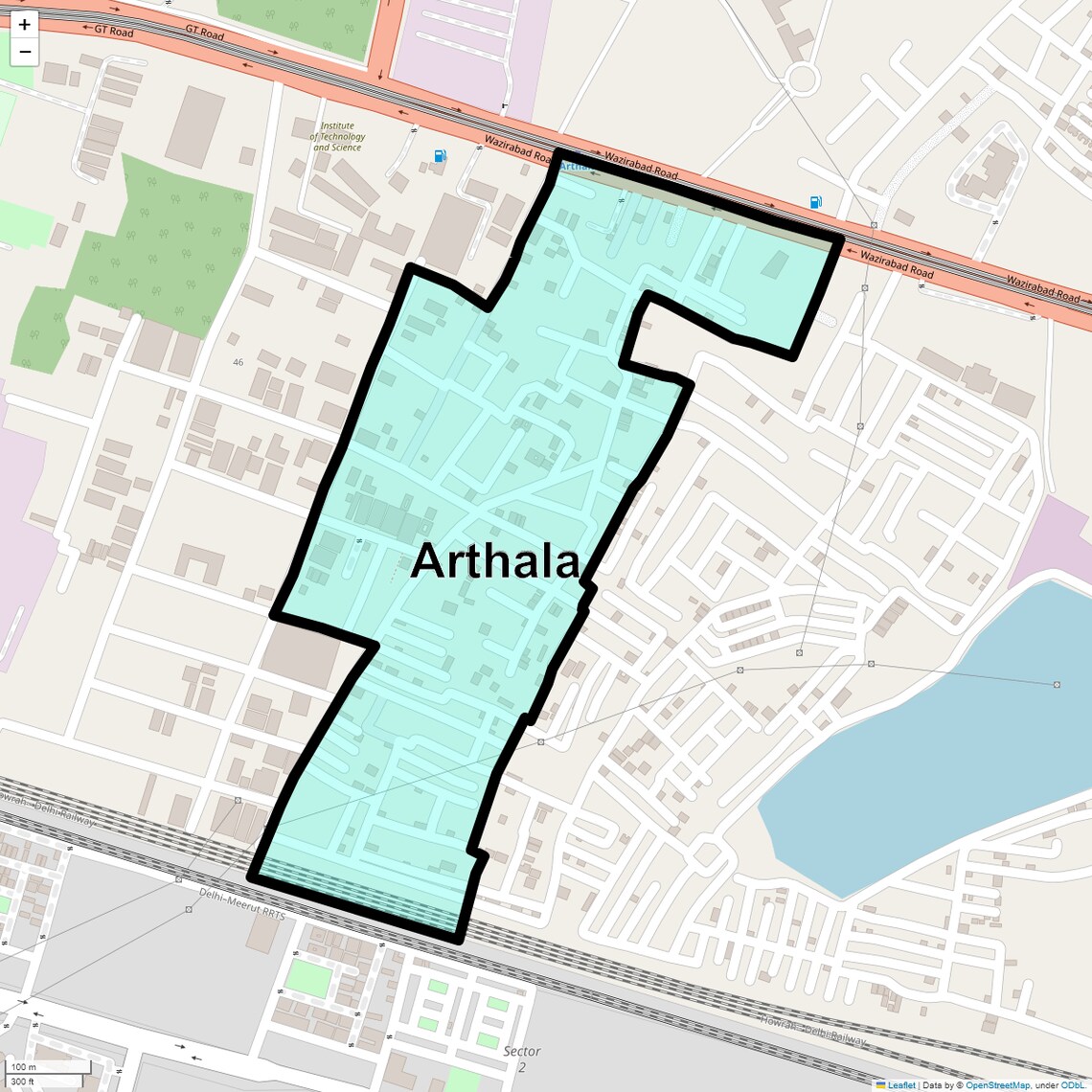 Location Map of Arthala, Ghaziabad