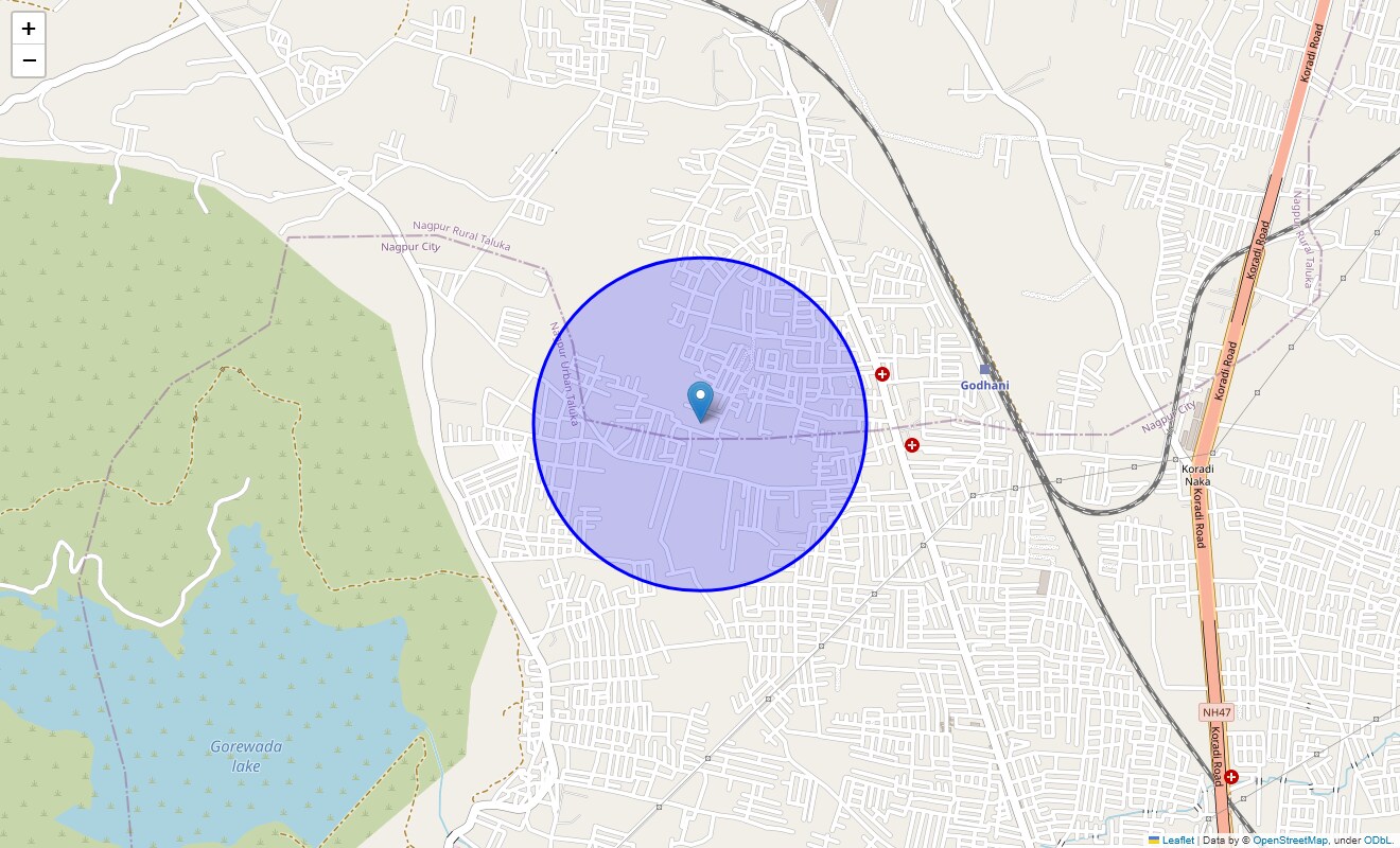 Location Map of Arti Town Colony, Nagpur