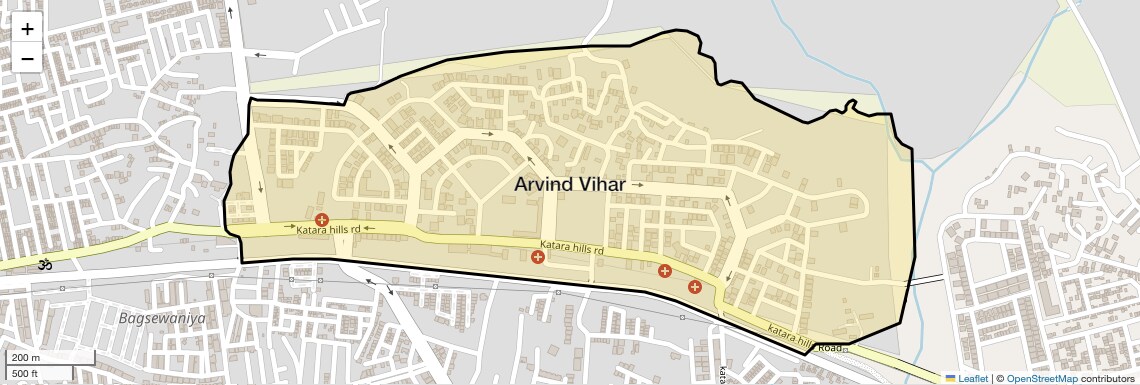Location Map of Arvind Vihar, Bhopal