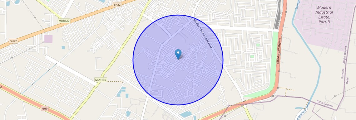 Location Map of Arya Nagar, Bahadurgarh