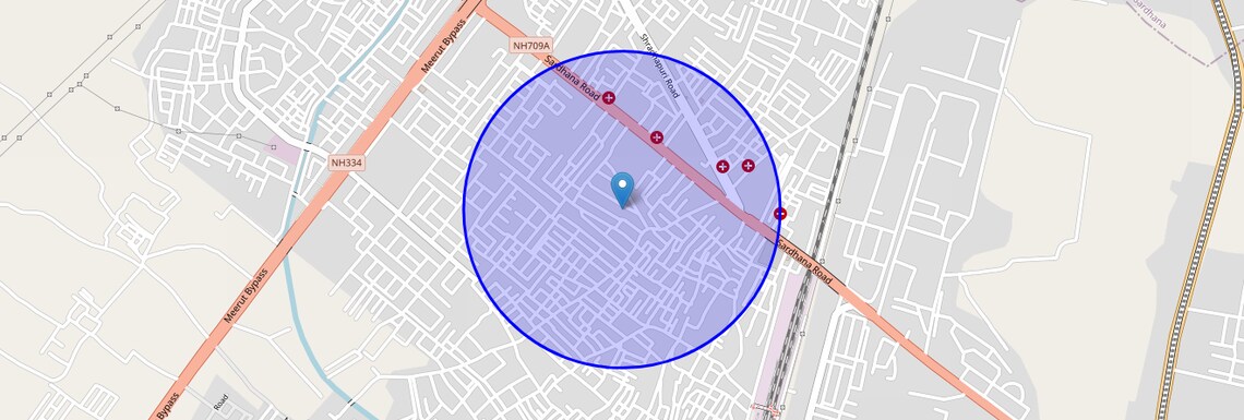 Location Map of Arya Nagar, Meerut