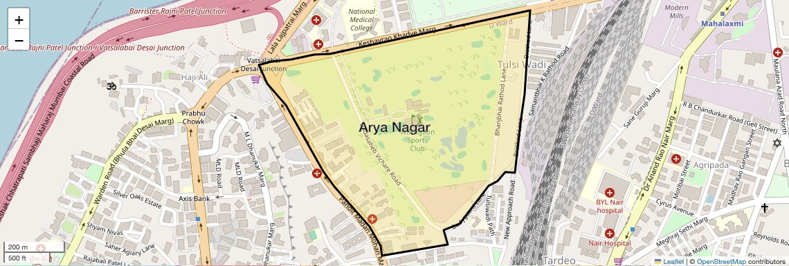 Location Map of Arya Nagar, Mumbai