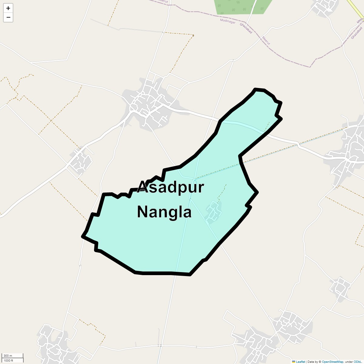 Location Map of Asadpur Nangla, Ghaziabad