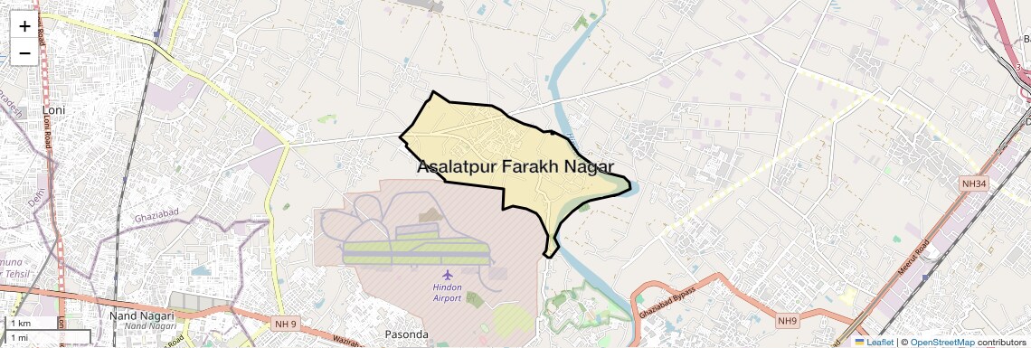 Location Map of Asalatpur Farakh Nagar, Ghaziabad