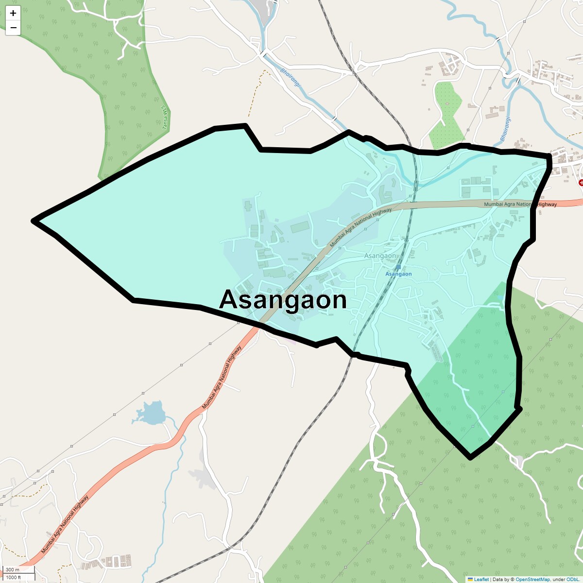Location Map of Asangaon, Thane