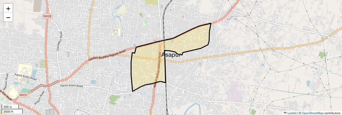 Location Map of Asapur, Varanasi
