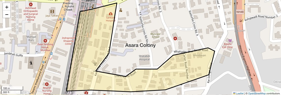 Location Map of Asara Colony, Mumbai