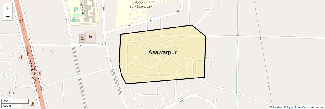Location Map of Asawarpur, Sonipat