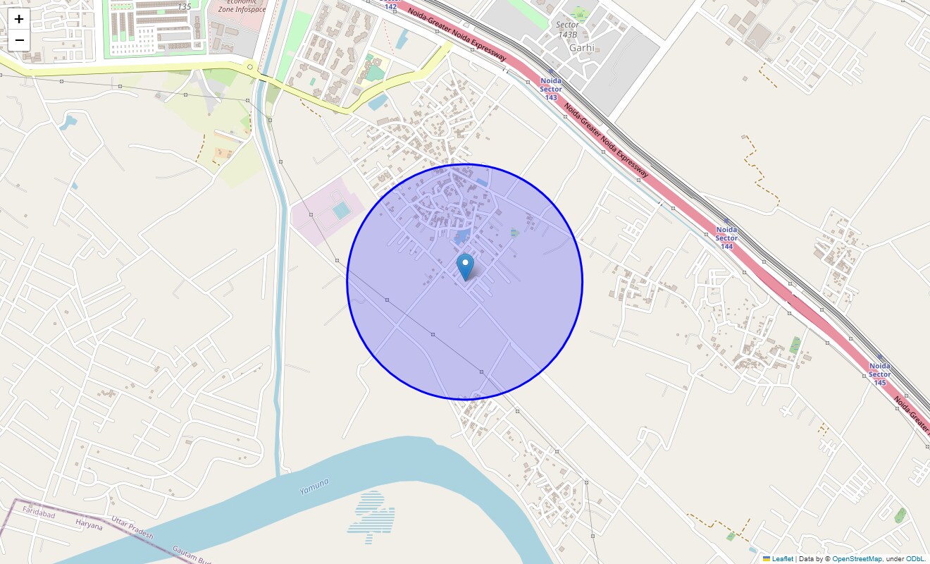 Location Map of Asdullapur, Noida