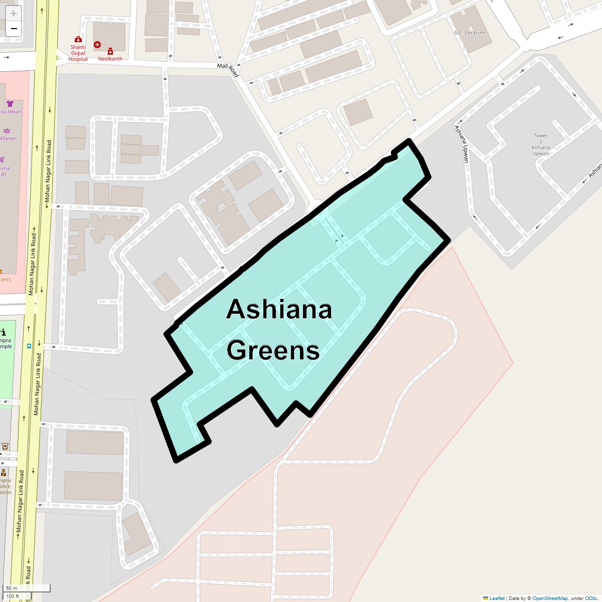 Location Map of Ashiana Greens, Ghaziabad