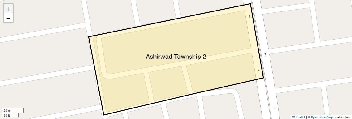 Location Map of Ashirwad Township 2, Surat