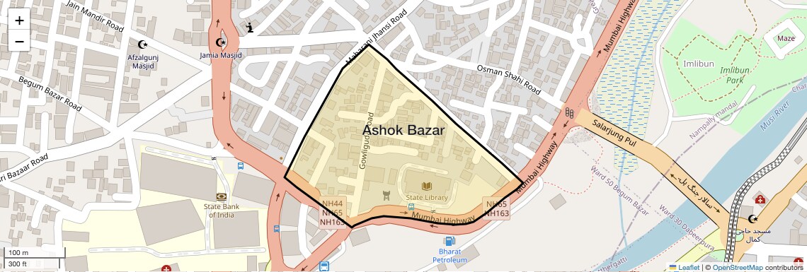 Location Map of Ashok Bazar, Hyderabad