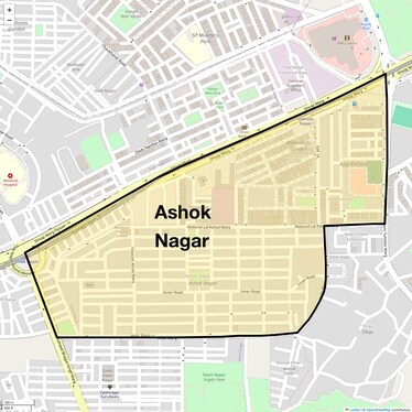 Location Map of Ashok Nagar, Delhi