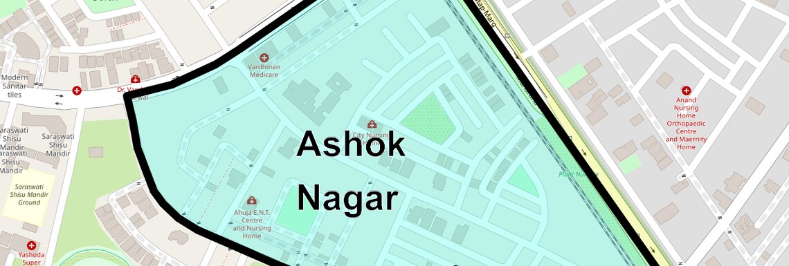 Location Map of Ashok Nagar, Ghaziabad