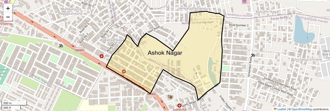 Location Map of Ashok Nagar, Hyderabad