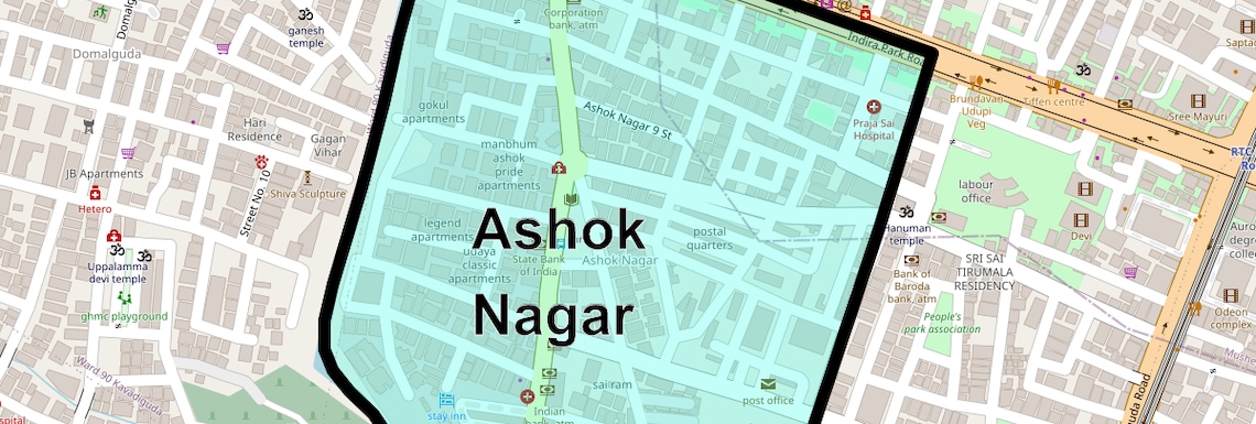Location Map of Ashok Nagar, Hyderabad