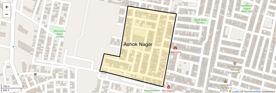 Location Map of Ashok Nagar, Indore