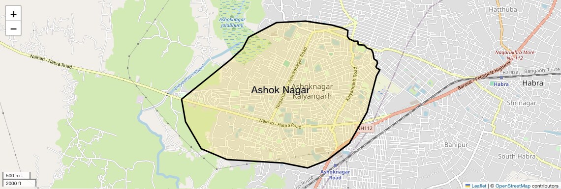 Location Map of Ashok Nagar, Kolkata