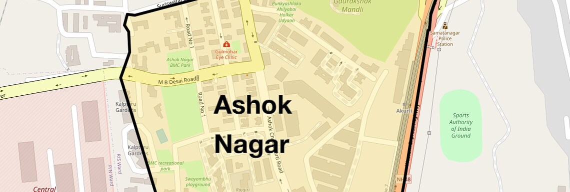 Location Map of Ashok Nagar, Mumbai
