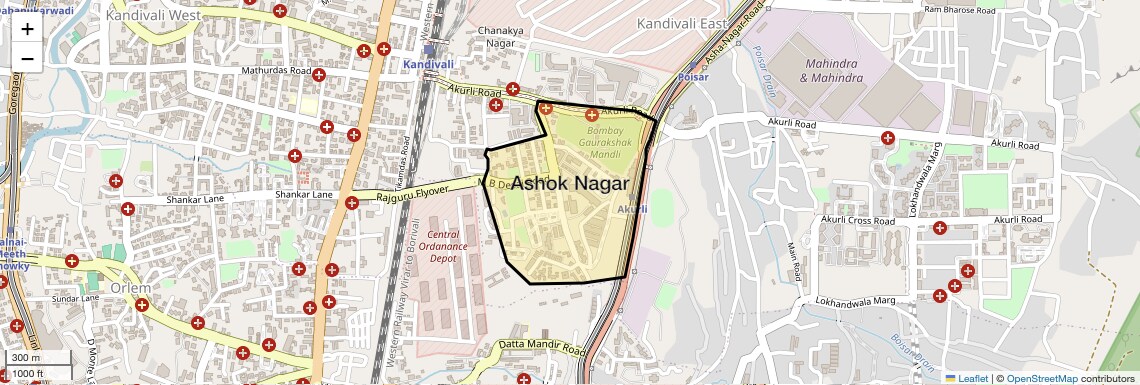 Location Map of Ashok Nagar, Mumbai