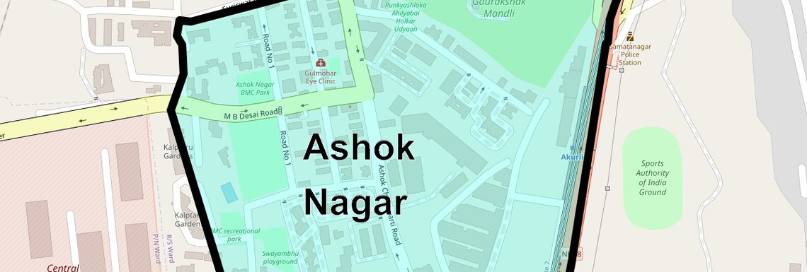 Location Map of Ashok Nagar, Mumbai