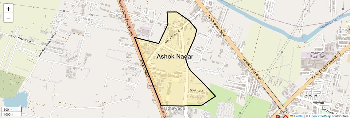 Location Map of Ashok Nagar, Pune