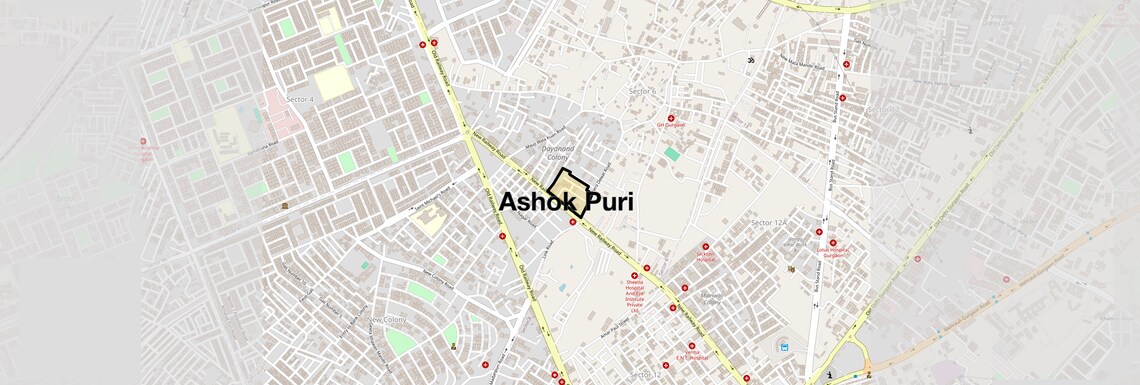 Location Map of Ashok Puri, Gurgaon