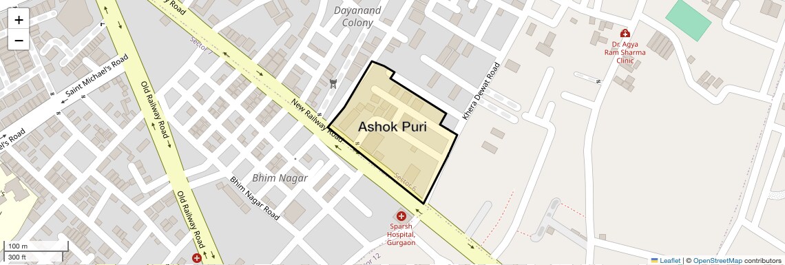 Location Map of Ashok Puri, Gurgaon