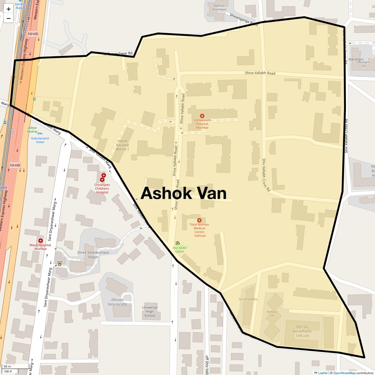Location Map of Ashok Van, Mumbai