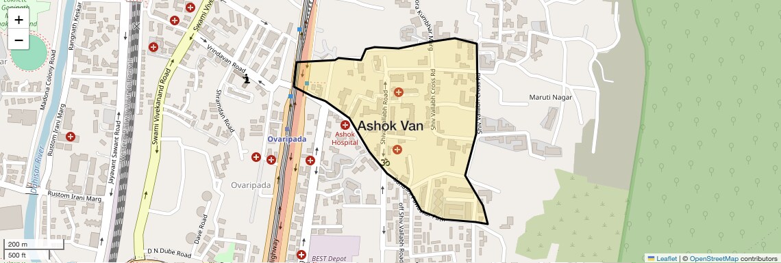 Location Map of Ashok Van, Mumbai