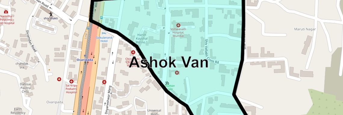 Location Map of Ashok Van, Mumbai