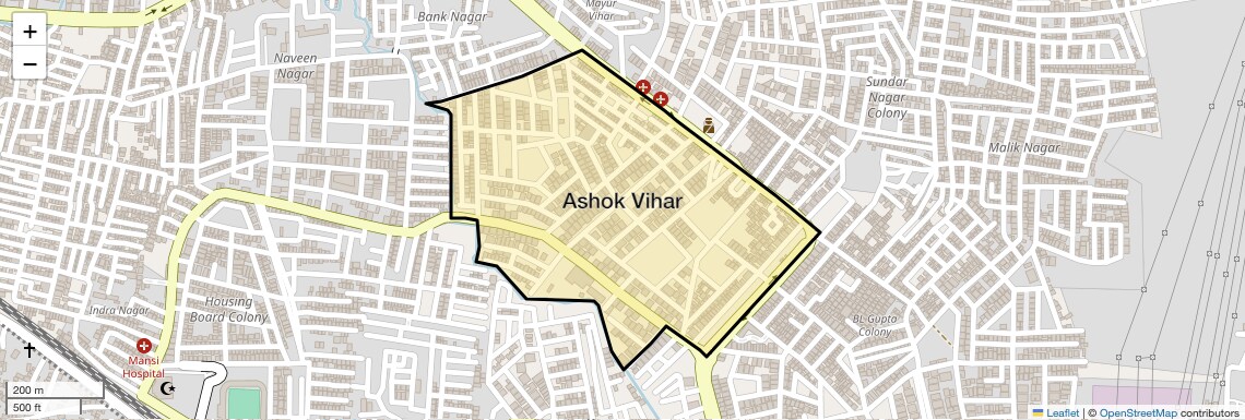 Location Map of Ashok Vihar, Bhopal