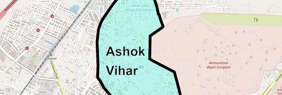 Location Map of Ashok Vihar, Gurgaon