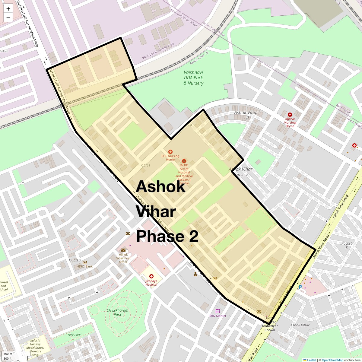 Check Time Travel of Ashok Vihar Phase 2, Delhi