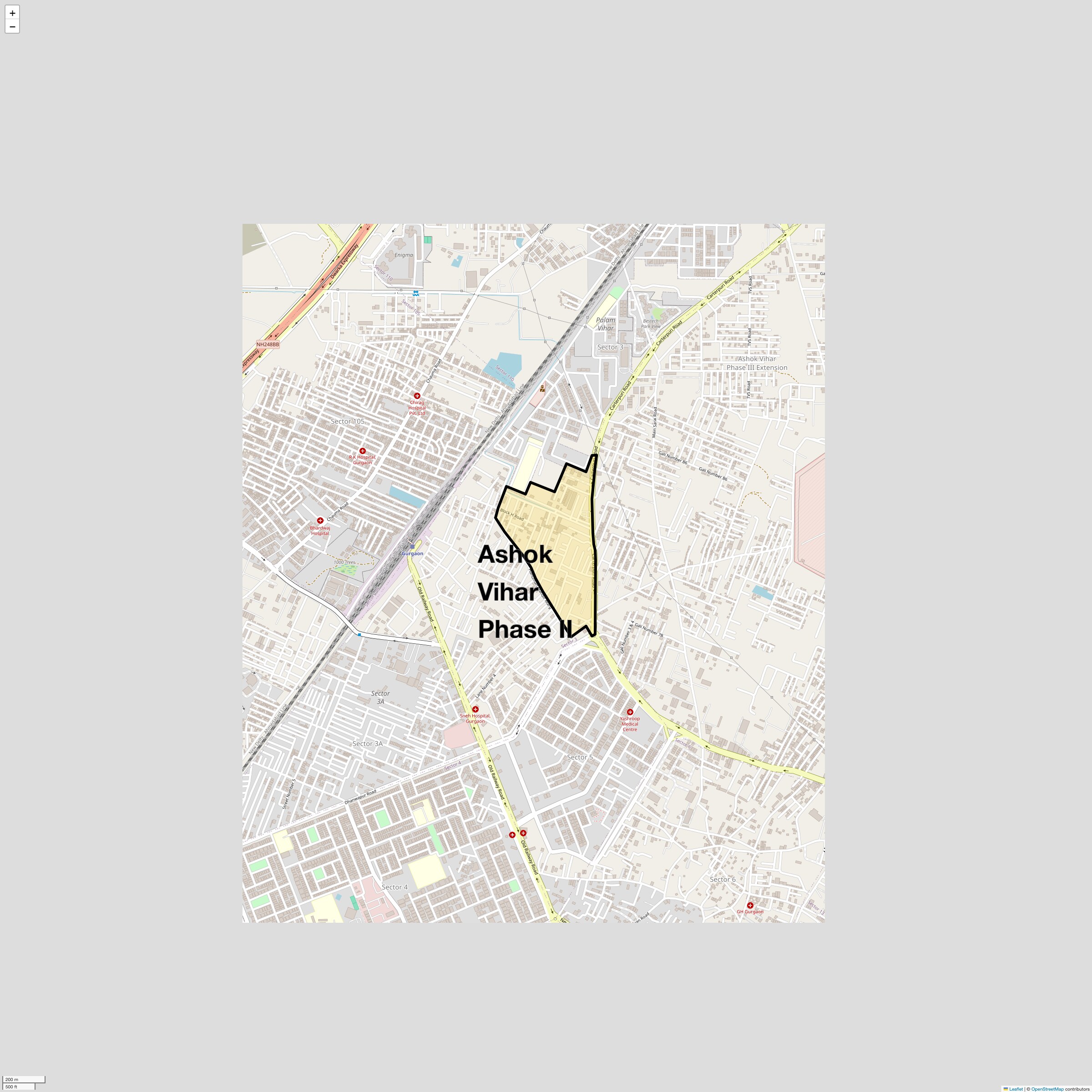 Check Time Travel of Ashok Vihar Phase ii, Gurgaon