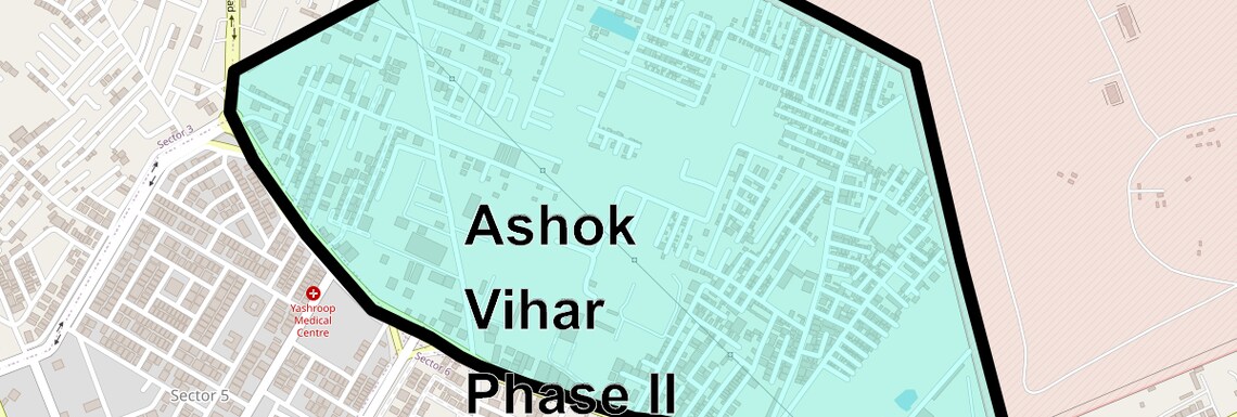 Location Map of Ashok Vihar Phase ii, Gurgaon