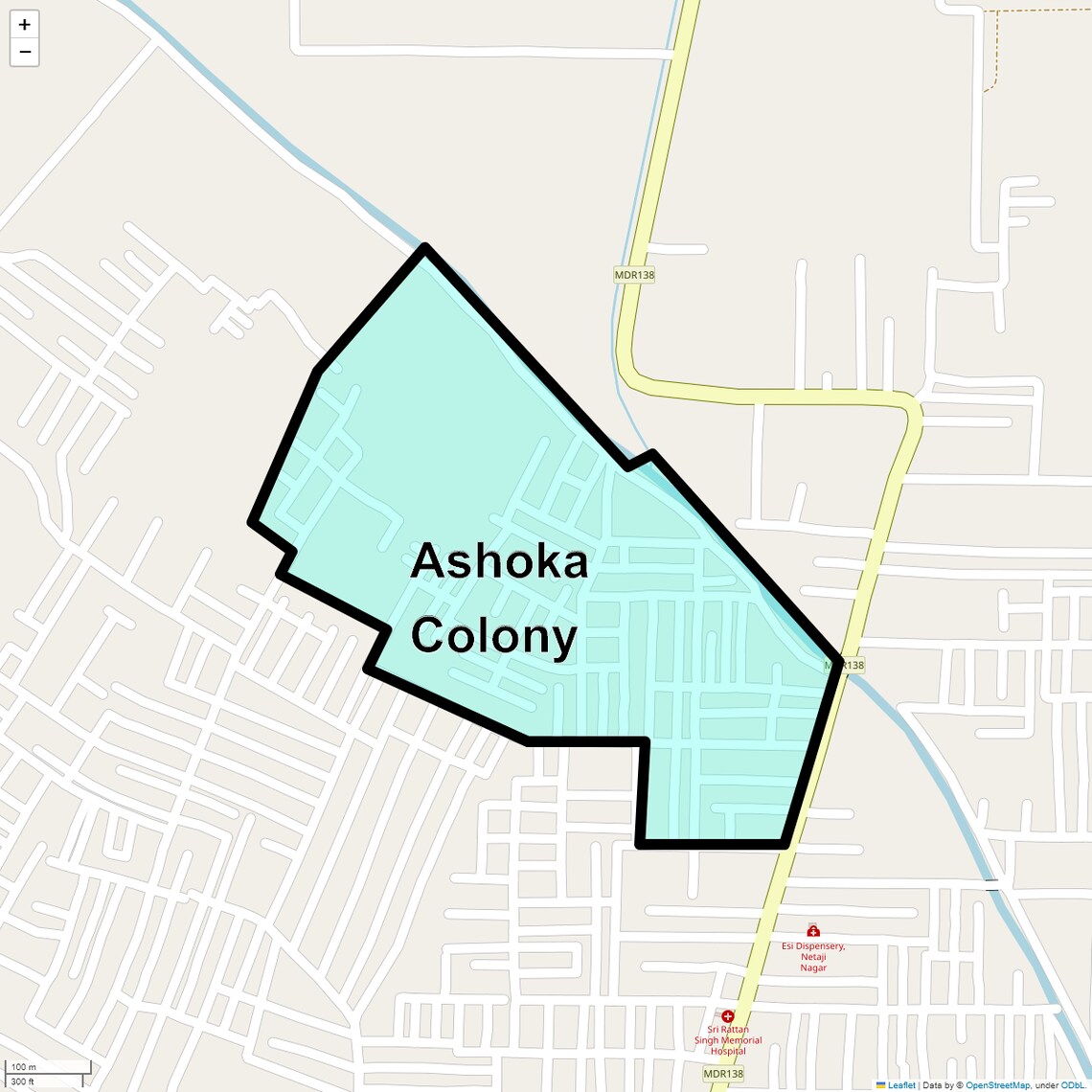 Location Map of Ashoka Colony, Bahadurgarh