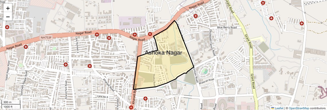 Location Map of Ashoka Nagar, Pune